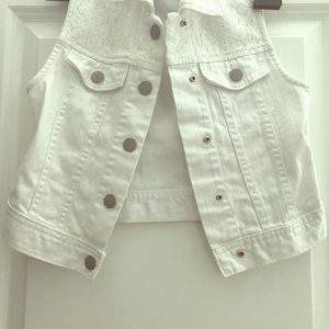 White denim vest